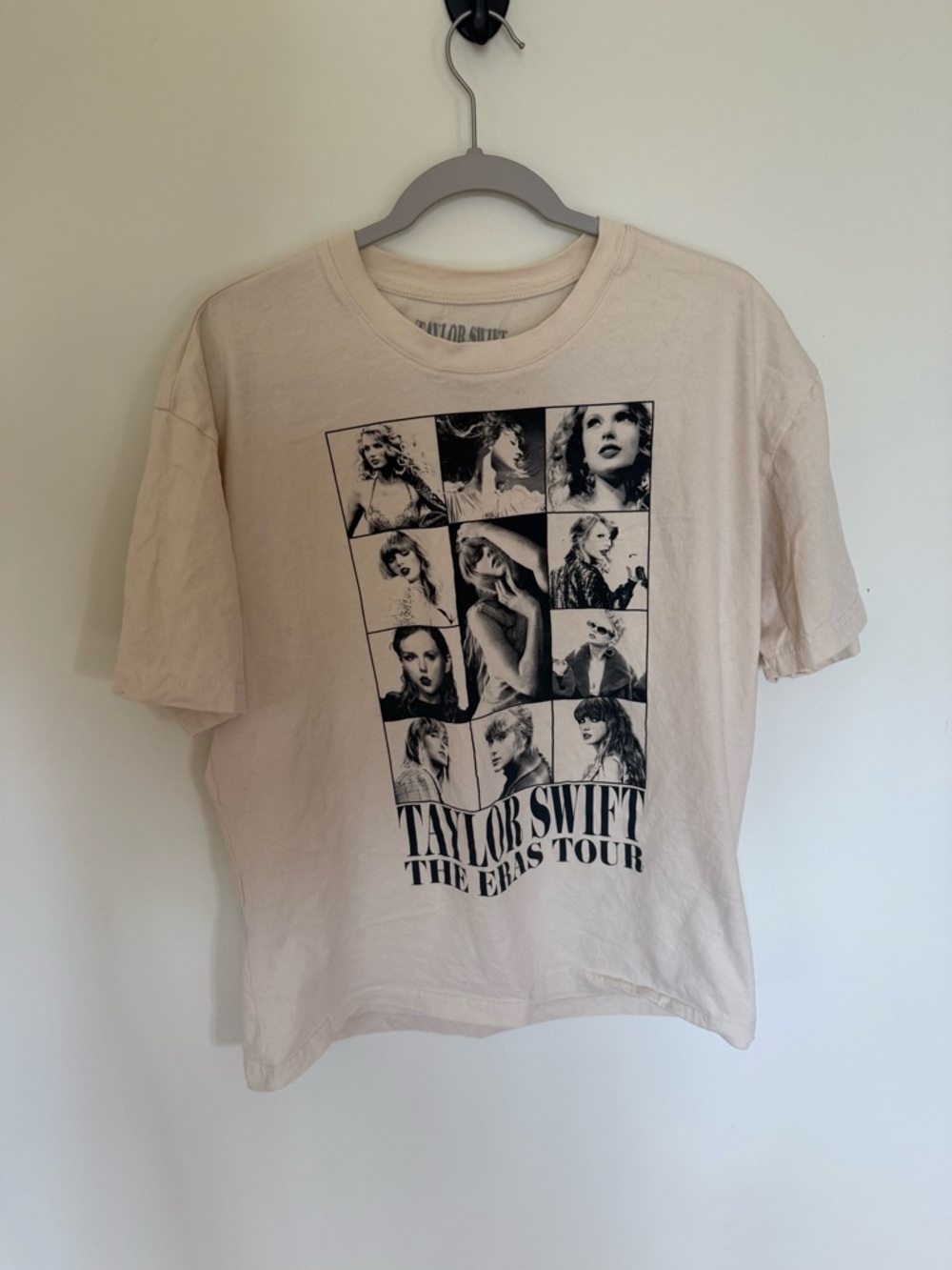Taylor Swift Cream Tee with Black Tour Print